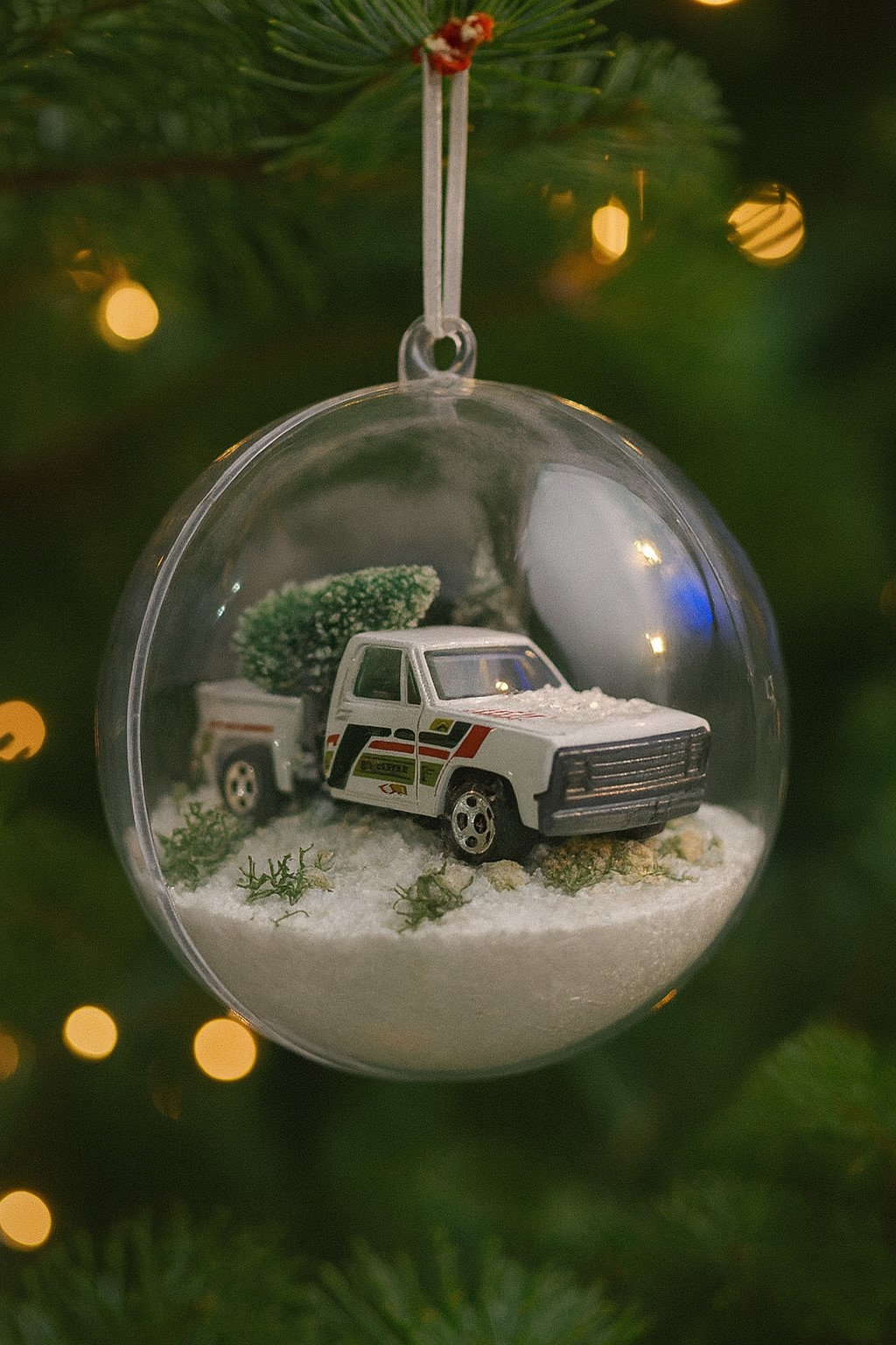 Bombka Hot Wheels Ręcznie Robiona Pickup Biały 10cm